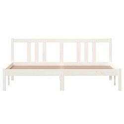 Acheter Maison Chic Lit adulte - Lit simple Cadre de lit,Structure du lit Contemporain Blanc Bois massif 160x200 cm -MN12122