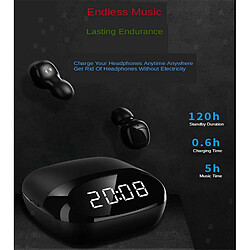 Universal TWS 5.0 Casque Bluetooth Affichage de l'horloge Casque sans fil Mouvement linéaire Fonctionnement Casque Élimination du bruit Casque pas cher