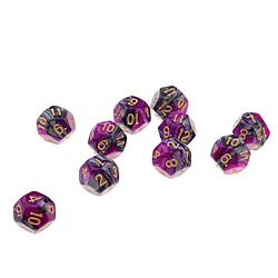 Polyéthylène dés multi-face dés D12 pour D u0026 D Table de jeu TRPG Violet + Gris