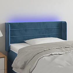 Maison Chic Tête de lit scandinave à LED,meuble de chambre Bleu foncé 93x16x78/88 cm Velours -MN71256