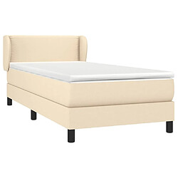 Avis Maison Chic Lit Adulte - Lit simple Lit à sommier tapissier avec matelas moelleux - Meuble de Chambre - Crème 100x200 cm Tissu -MN92679