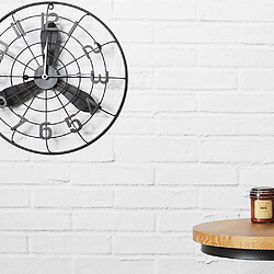 The Home Deco Factory Horloge hélice ronde en métal 50 cm.