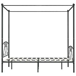 Avis vidaXL Cadre de lit à baldaquin sans matelas gris métal 140x200 cm