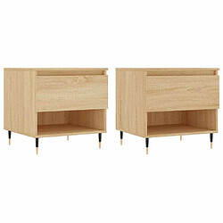 Maison Chic Lot de 2 Tables basses,Table Console pour salon chêne sonoma 50x46x50 cm bois d'ingénierie -MN43341