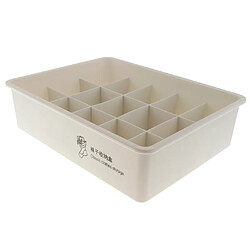 Avis Organisateur de rangement pour sous-vêtements en plastique, tiroir pour conteneur à chaussettes, 15 grilles, gris clair