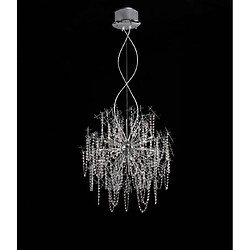 Luminaire Center Suspension Lexi 15 Ampoules chrome poli/cristal