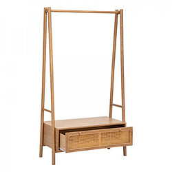 Pegane Meuble d'entrée en bois MDF coloris naturel - longueur 90 x Profondeur 45 x Hauteur 162 cm