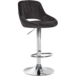 Non Tabouret de bar Milet velours chrome