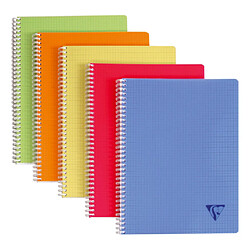 Cahier spirales Clairefontaine Linicolor A4 21 x 29,7 cm petits carreaux 100 pages - Lot de 5