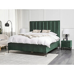 Beliani Ensemble de chambre en velours vert foncé avec lit double 160 x 200 cm SEZANNE