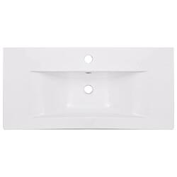 Avis vidaXL Lavabo encastré 81 x 39,5 x 18,5 cm Céramique Blanc