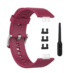 Bracelet De Montre En Silicone Souple Pour Montre Huawei Fit TIA-B09 TIA-B19 Vin Rouge