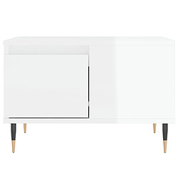 Maison Chic Table basse,Table Console Table d'appoint, Table pour salon blanc brillant 55x55x36,5 cm bois d'ingénierie -MN65524 pas cher