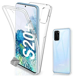 Htdmobiles Coque silicone gel fine 360 integrale (avant et arriere) pour Samsung Galaxy S20 Plus + film ecran - TRANSPARENT