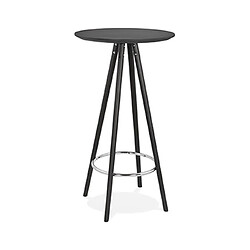 Mes Table de bar ronde 60 cm en hêtre noir - BALTIC