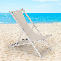 Beach And Garden Design 4 transats chaises de plage pliantes réglables en aluminium Riccione Gold, Couleur: Gris