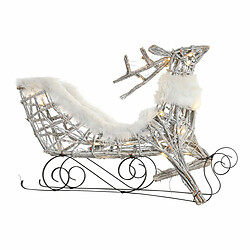 Décorations de Noël DKD Home Decor Renne et traîneau Blanc osier Renne 75 x 20 x 53 cm