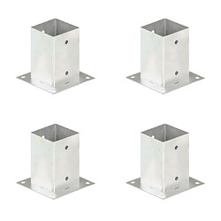 vidaXL Ancres de poteau 4 pcs Métal galvanisé 91 mm