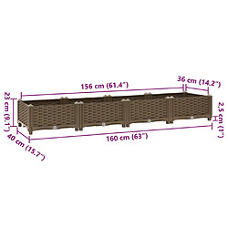 vidaXL Lit surélevé 160x40x23 cm Polypropylène pas cher