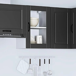 Avis vidaXL Armoire murale de cuisine avec porte en verre Porto noir