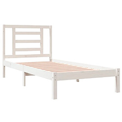 Acheter Maison Chic Lit adulte - Lit simple Cadre de lit,Structure du lit Contemporain Blanc Bois de pin massif 90x200 cm -MN38118