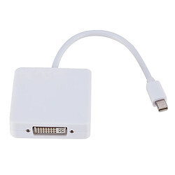 Wewoo 3 en 1 Mini DP mâle vers HDMI + adaptateur VGA + DVI carré femellelongueur de câble 18cm blanc