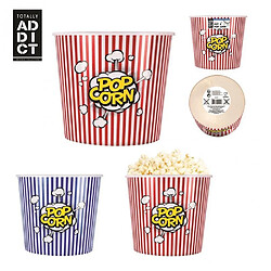 Ac-Deco Pots à popcorn 3,5L - Lot de 2 - Rouge et bleu