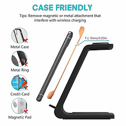 Acheter Chrono Chargeur sans fil, station d'accueil de charge sans fil 3 en 1 pour Apple iPhone 8/9/10/11 Series/12/12 Pro/12 Pro Max/AirPods 2/Pro Android Phone Apple Watch 2/3/4/5/6/SE , Contrôle de la température,(noir)