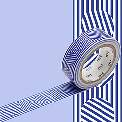 Masking tape lignes et cercles - Bleu - 1,5 cm x 7 m