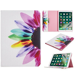 Etui en PU impression de motifs avec support fleur colorisée pour votre Apple iPad 10.2 (2019)