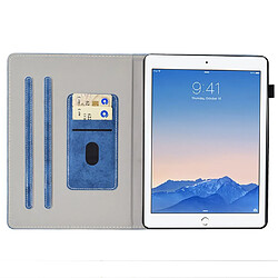 Etui en PU avec support, porte-carte et porte-stylo pour votre iPad Air (2013)/Air 2/9.7-pouces (2017)/(2018) - bleu