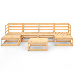 Avis Maison Chic Salon de jardin 7 pcs - Table et chaises d'extérieur - Mobilier/Meubles de jardin Moderne Bois de pin massif -MN56377