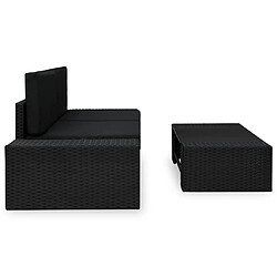 Avis Maison Chic Salon de jardin 3 pcs - Table et chaises d'extérieur - Mobilier/Meubles de jardin Moderne Résine tressée Noir -MN32682