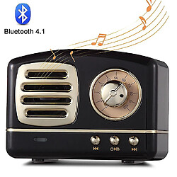 Universal Haut-parleur rétro Bluetooth portable, mini-haut-parleur vintage sans fil avec basse riche, stéréo, micro intégré pour voyager, maison, à l'extérieur