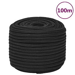 vidaXL Corde de bateau Noir complet 14 mm 100 m Polypropylène