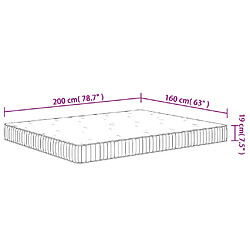 vidaXL Matelas à ressorts ensachés moyen 160x200 cm pas cher