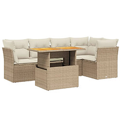 vidaXL Salon de jardin avec coussins 5 pcs beige résine tressée