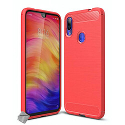 Htdmobiles Coque silicone gel carbone pour Xiaomi Redmi Note 7 + film ecran - ROUGE