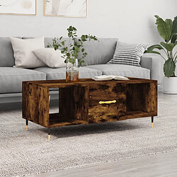 Maison Chic Table basse,Table Console Table d'appoint, Table pour salon chêne fumé 102x50x40 cm bois d'ingénierie -MN57128