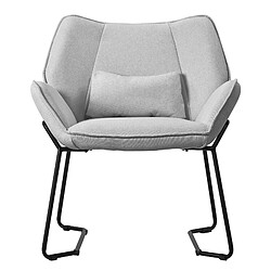 ML-Design Fauteuil Lounge Fauteuil Relax Coussin de dossier Fauteuil de salon Lin Gris cla