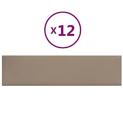 vidaXL Panneaux muraux 12 pcs Cappuccino 60x15 cm Similicuir 1,08 m²