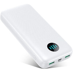 SANAG Batterie Externe 26800Mah Ultra Haute Capacité Power Bank, Pd 3.0 Usb C In & Out Chargeur Portable, Charge Rapide Tri-Output Batterie Portable Pour Iphone 15/14/13 Pro Samsung Huawei- Blanc