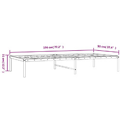 vidaXL Cadre de lit métal sans matelas blanc 90x190 cm pas cher