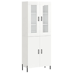 vidaXL Buffet haut Blanc brillant 69,5x34x180 cm Bois d'ingénierie