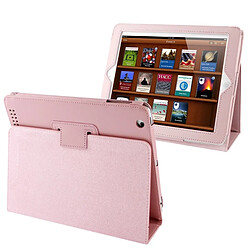 Wewoo Smart Cover rose pour iPad 2 / 3 / 4 Cuir Litchi Texture pliant de haute qualité avec Sleep / Wake-up & fonction de support