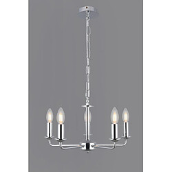 Luminaire Center Suspension Banyan Chrome poli 5 ampoules 34cm