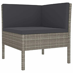 Avis Maison Chic Salon de jardin 10 pcs + coussins - Mobilier/Meubles de jardin - Table et chaises d'extérieur Résine tressée Gris -MN14848