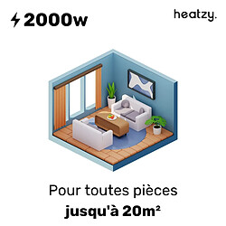 Radiateur électrique 2000W - Connecté Wifi - pierre naturelle - inertie sèche - affichage digital - blanc - Onyx Heatzy pas cher