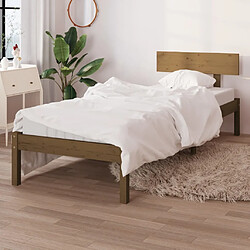 vidaXL Cadre de lit sans matelas marron miel bois de pin massif