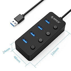 Acheter Wewoo HUB USB 4 ports USB 3.0 à conception orientée vers le haut avec commutateurs d'alimentation individuels et voyants